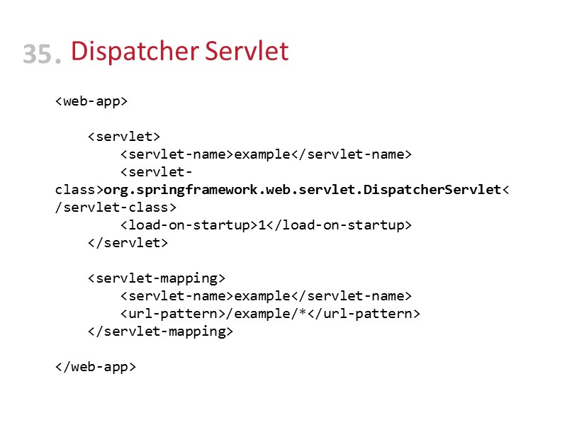 Dispatcher Servlet <web-app>      <servlet>     